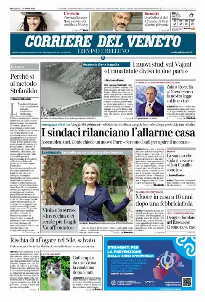 Prima pagina Corriere del Veneto | Treviso e Belluno
