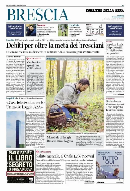 Prima pagina Corriere della Sera | Brescia