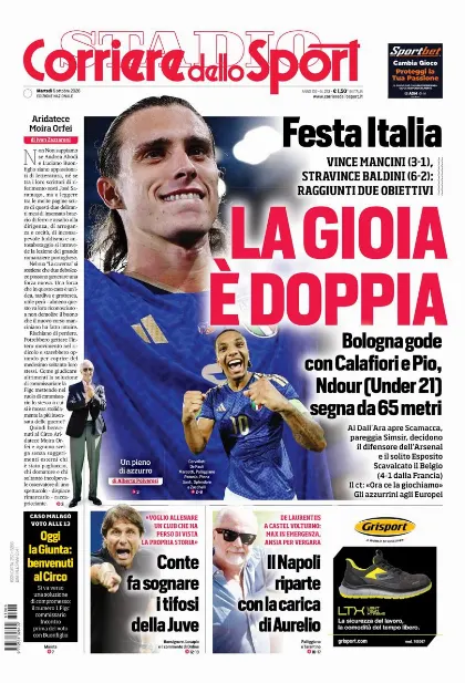 Prima pagina Corriere dello Sport - Stadio