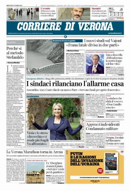 Prima pagina Corriere di Verona