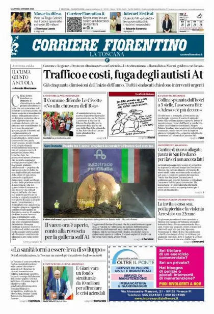 Prima pagina Corriere Fiorentino