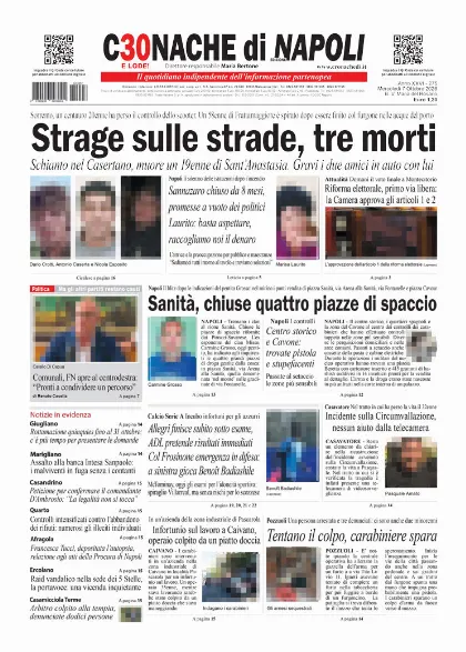 Prima pagina Cronache di Napoli