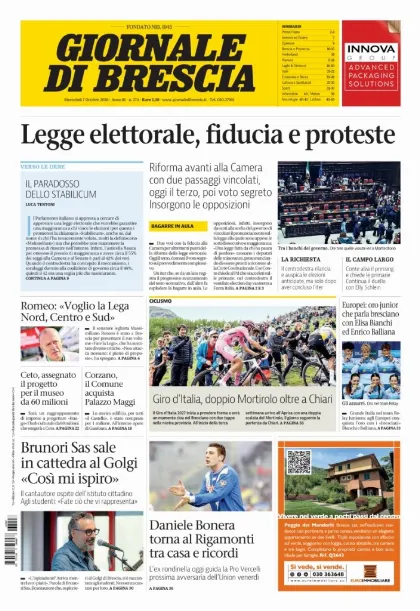 Prima pagina Giornale di Brescia