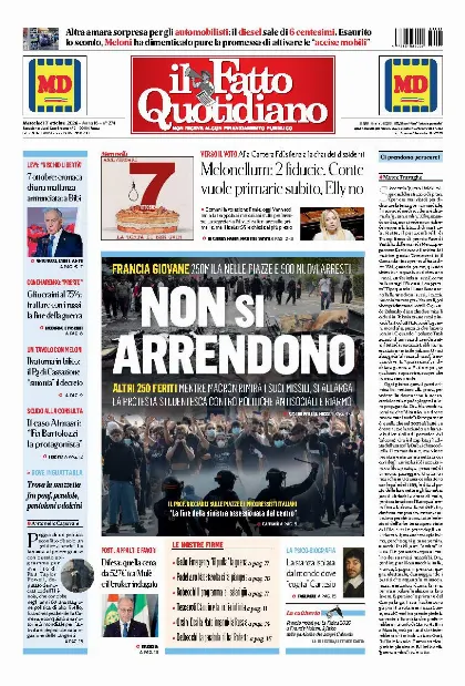 Prima pagina Il Fatto Quotidiano