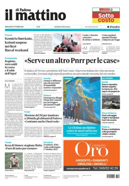Prima pagina Il Mattino di Padova | Padova