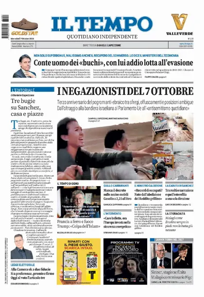 Prima pagina Il Tempo
