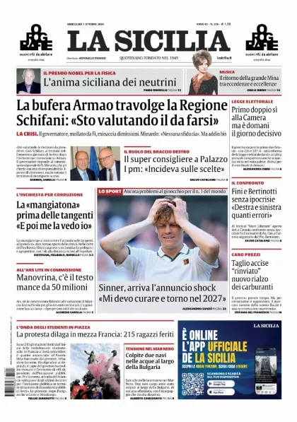 Prima pagina La Sicilia