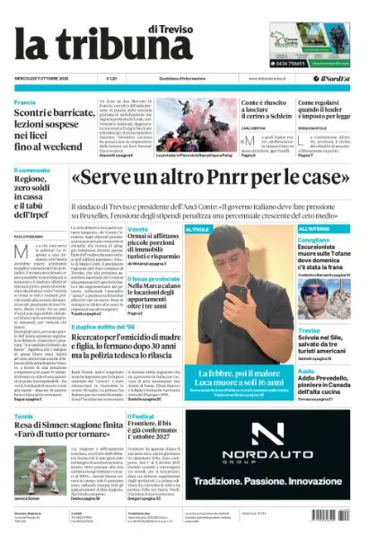 Prima pagina La Tribuna di Treviso | Treviso