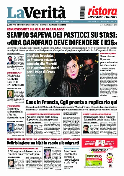Prima pagina La Verita