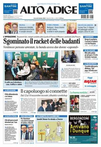 Prima pagina Alto Adige