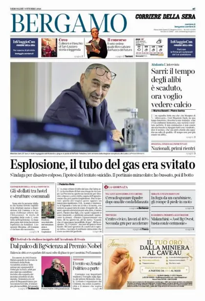 Prima pagina Corriere della Sera | Bergamo
