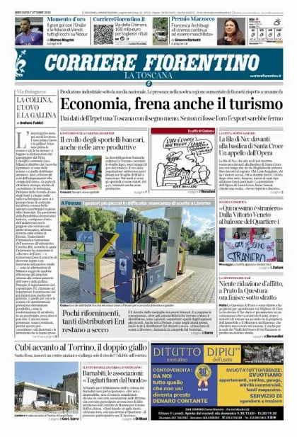 Prima pagina Corriere Fiorentino
