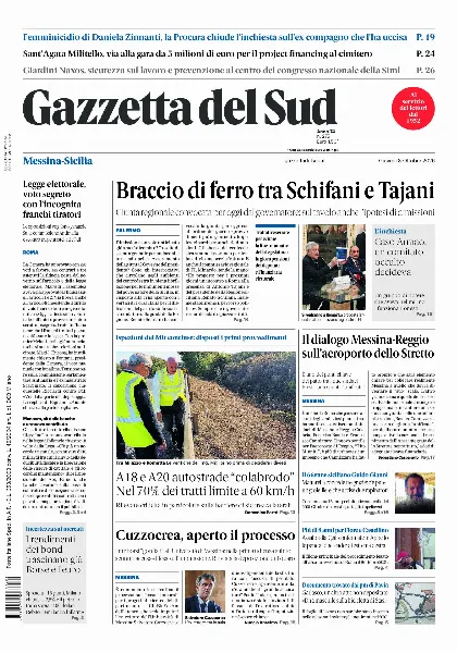 Prima pagina Gazzetta del Sud