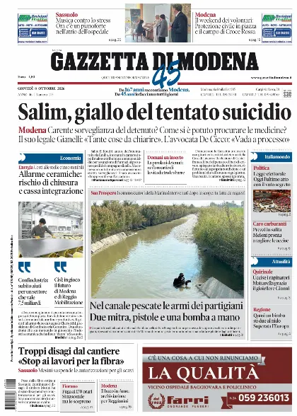 Prima pagina Gazzetta di Modena