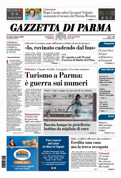Prima pagina Gazzetta di Parma