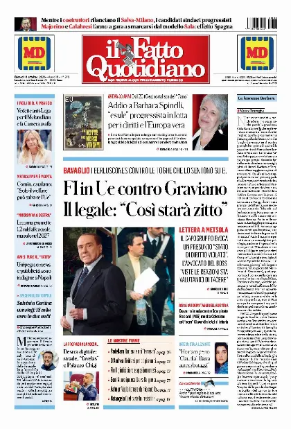 Prima pagina Il Fatto Quotidiano