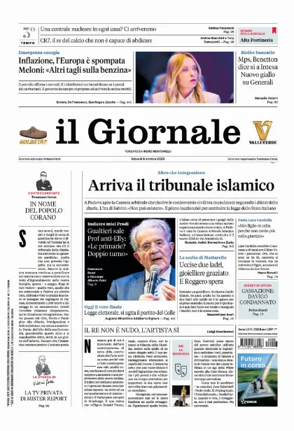 Prima pagina il Giornale