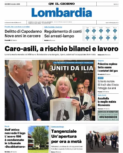 Prima pagina Il Giorno