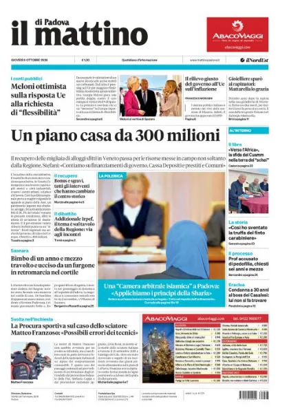 Prima pagina Il Mattino di Padova | Padova