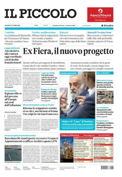 Prima pagina Il Piccolo | Trieste