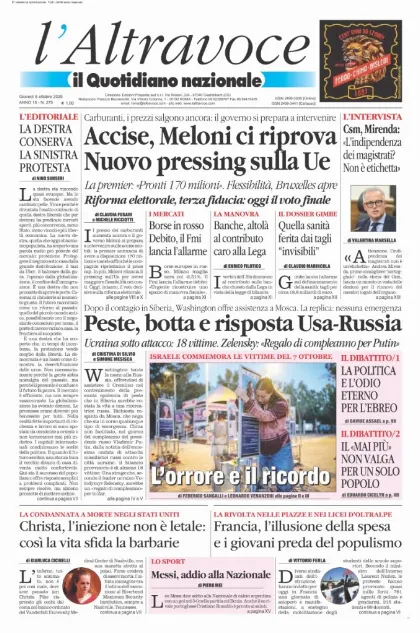 Prima pagina Il Quotidiano del Sud | L'Altravoce