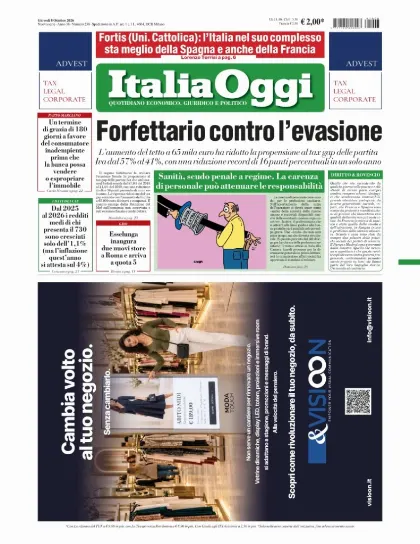 Prima pagina ItaliaOggi