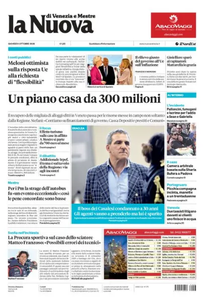 Prima pagina La Nuova di Venezia e Mestre | Venezia e Mestre