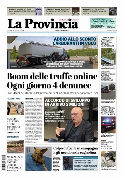 Prima pagina La Provincia
