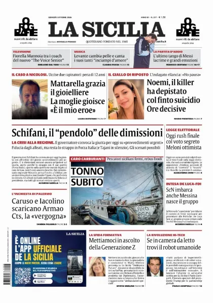 Prima pagina La Sicilia