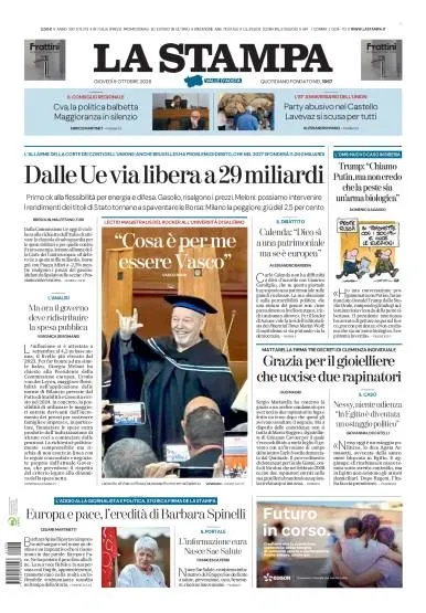 Prima pagina La Stampa | Aosta