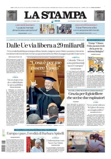 Prima pagina La Stampa | Cuneo