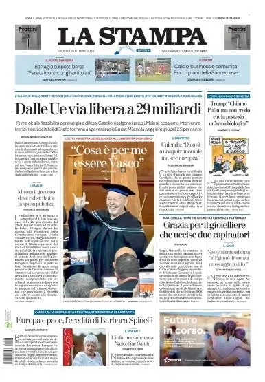 Prima pagina La Stampa | Imperia