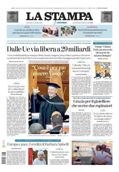 Prima pagina La Stampa | Novara