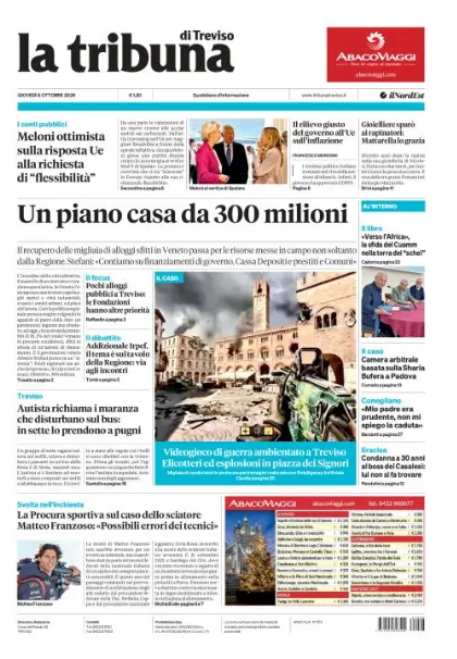 Prima pagina La Tribuna di Treviso | Treviso