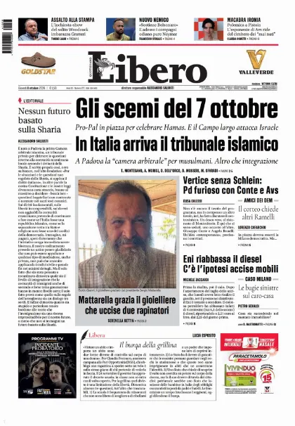 Prima pagina Libero