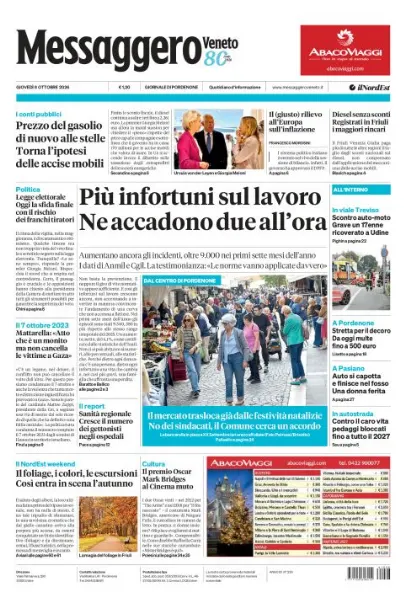 Prima pagina Messaggero Veneto | Pordenone