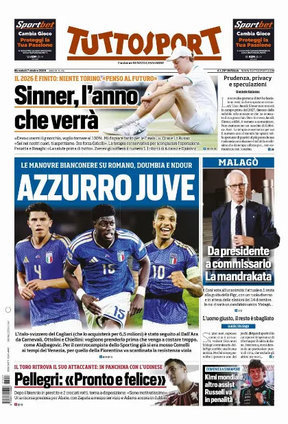 Prima pagina Tuttosport