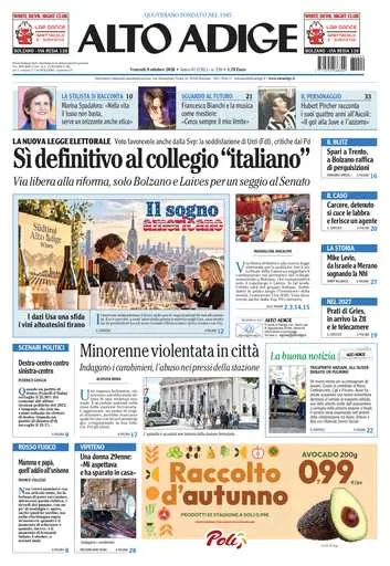 Prima pagina Alto Adige
