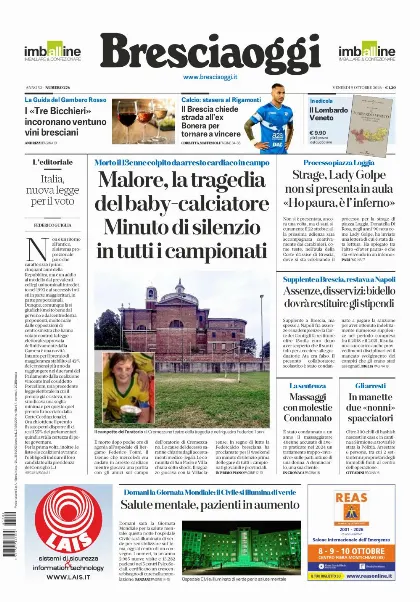 Prima pagina Bresciaoggi
