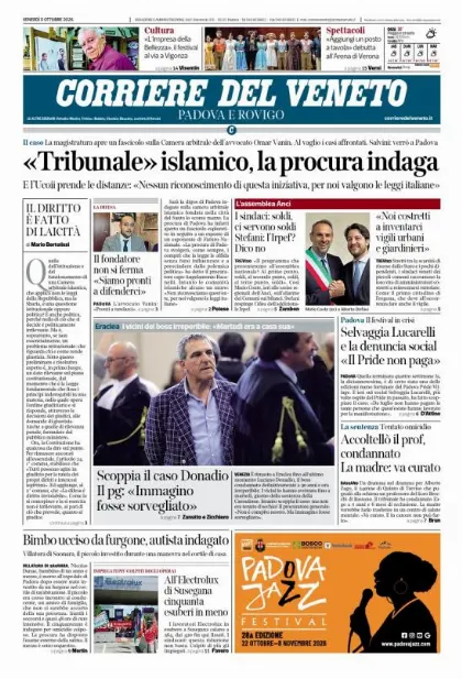 Prima pagina Corriere del Veneto | Padova e Rovigo