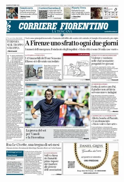Prima pagina Corriere Fiorentino