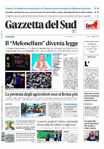 Prima pagina Gazzetta del Sud | Cosenza