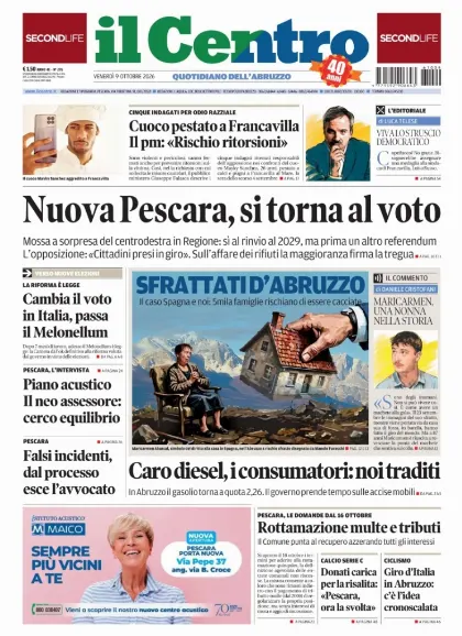 Prima pagina Il Centro | Pescara