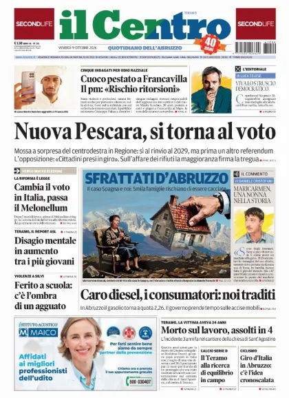 Prima pagina Il Centro | Teramo