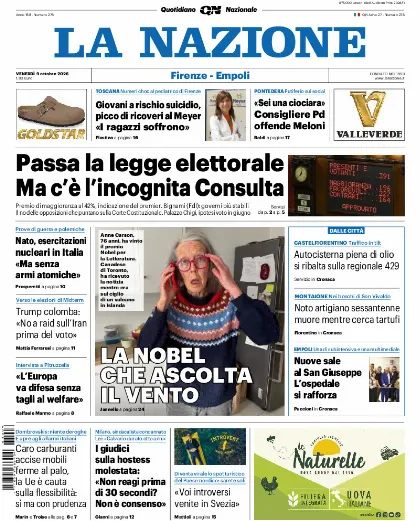 Prima pagina La Nazione