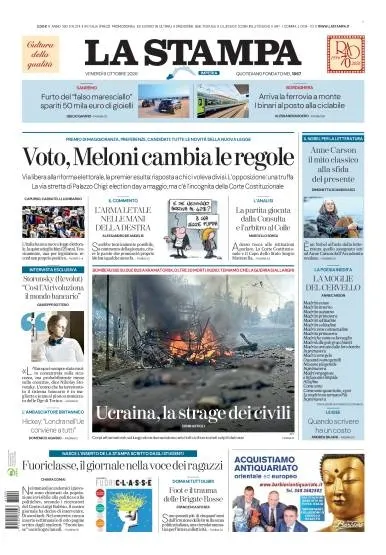 Prima pagina La Stampa | Imperia