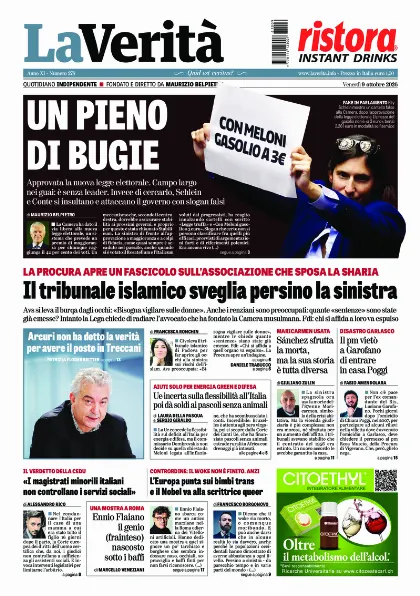 Prima pagina La Verita