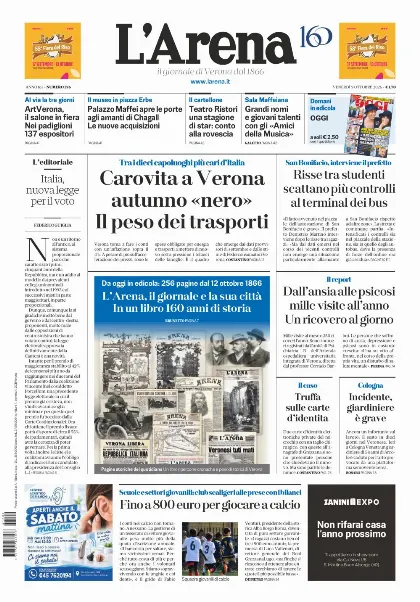 Prima pagina L'Arena