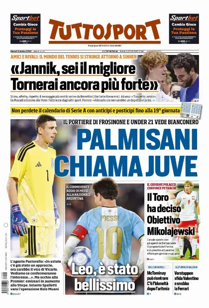 Prima pagina Tuttosport
