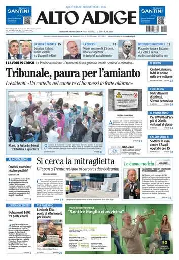 Prima pagina Alto Adige